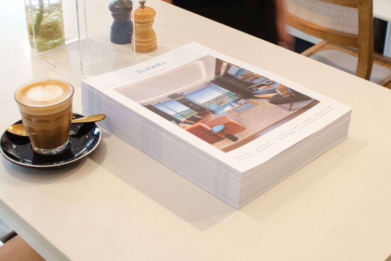 The DiJones Digest weekly magazine on the table in a local coffee shop.